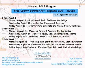 Calendar for Free Summer Art Events around the County