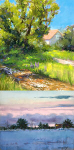 Picture of pastel landscapes for workshop